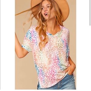 Haptics Tie Dye Animal Print Tee sizes  S M